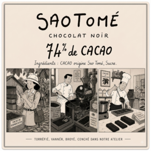 Tablette de chocolat Sao tomé 74%