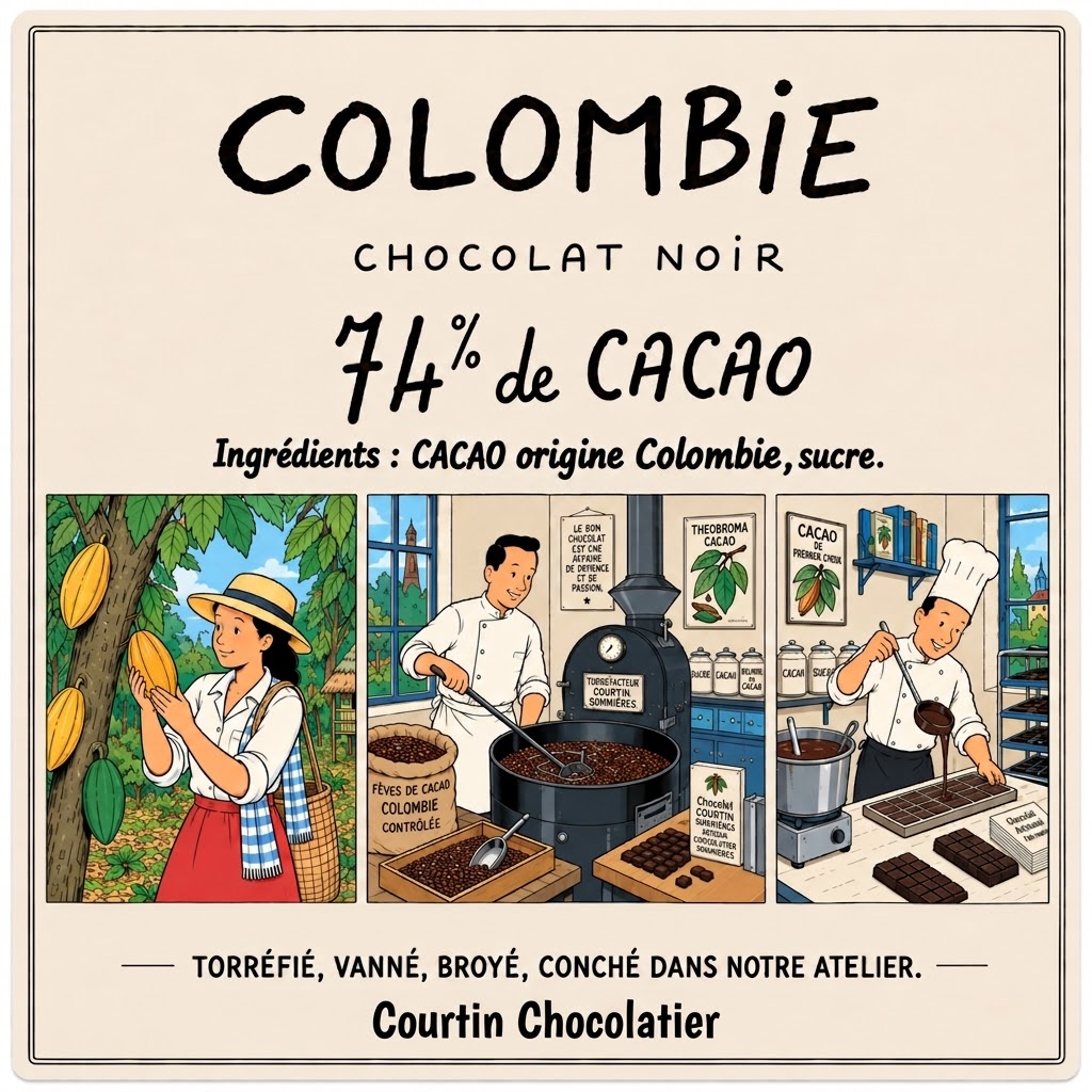 Tablette de chocolat Colombie 74%