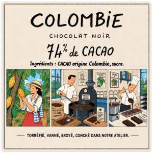 Tablette de chocolat Colombie 74%
