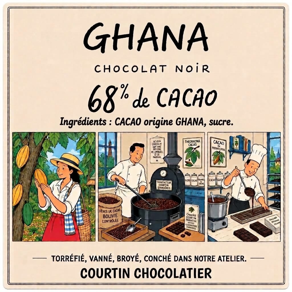 Tablette de chocolat Ghana 68%